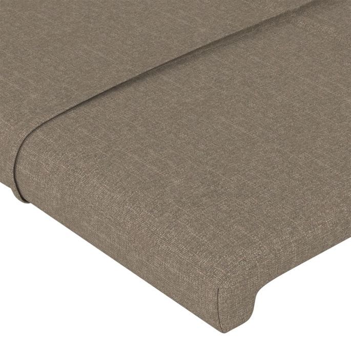 Cadre de lit avec tête de lit Taupe 140x200 cm Tissu - Photo n°9