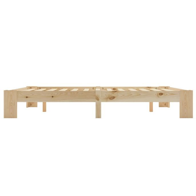 Cadre de lit Bois de pin massif 160 x 200 cm - Photo n°4