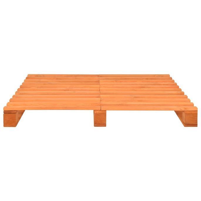 Cadre de lit de palette Marron Bois de pin massif 160 x 200 cm - Photo n°3