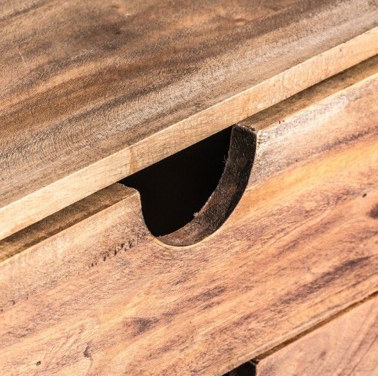 Caisse de rangement 3 tiroirs mahogany massif foncé Denise - Photo n°4