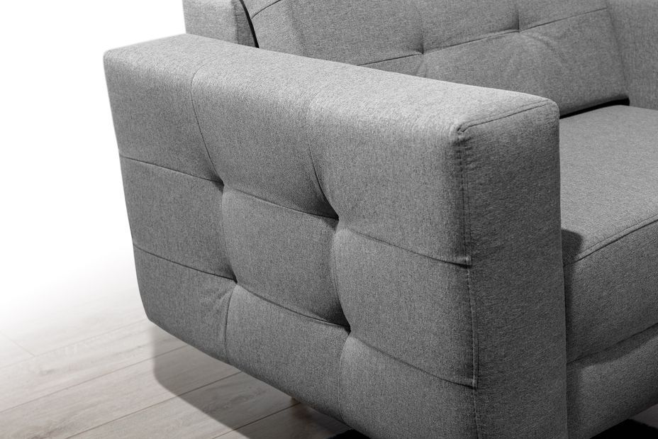 Canapé 3 places convertible matelassé tissu jaune moutarde Anska 235 cm - Photo n°18