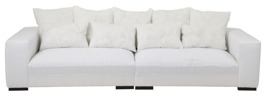 Canapé avec 9 coussins XL tissu blanc Gaspard - Photo n°2