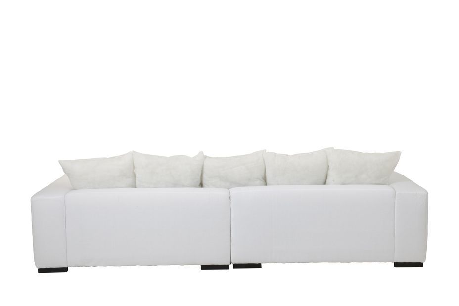 Canapé avec 9 coussins XL tissu blanc Gaspard - Photo n°4