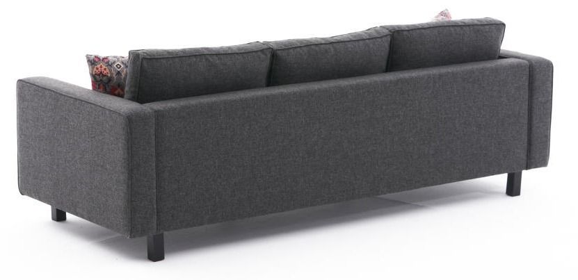 Canapé classique 3 places tissu anthracite Kalena 222 cm - Photo n°7