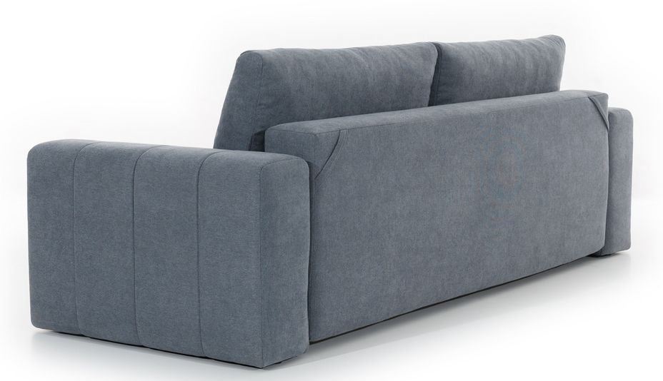 Canapé convertible 3 places tissu doux rose avec coffre de rangement Larko 245 cm - Photo n°7