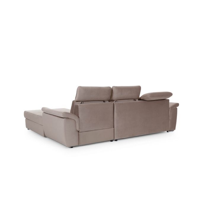 Canapé convertible d'angle droit simili cuir blanc Suzy 272 cm - Photo n°14