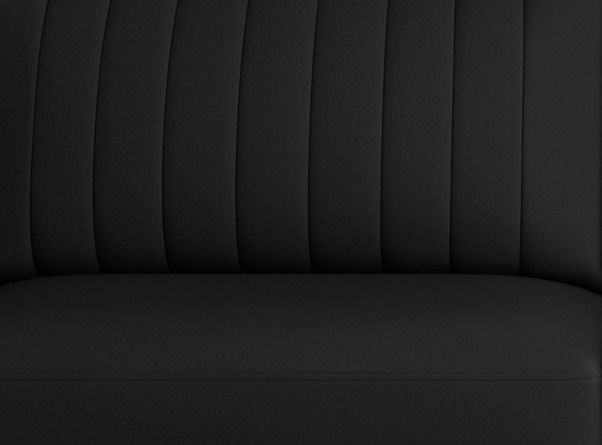 Canapé convertible design 3/4 places simili cuir noir et pieds acier chromé Eliza 250 cm - Photo n°2