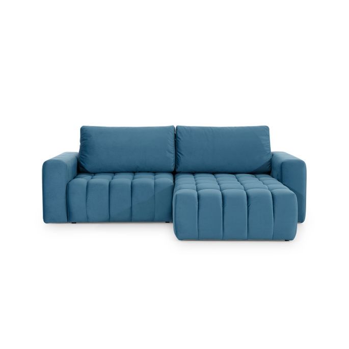 Canapé convertible design simili cuir matelassé blanc angle gauche Bozen 250 cm - Photo n°9