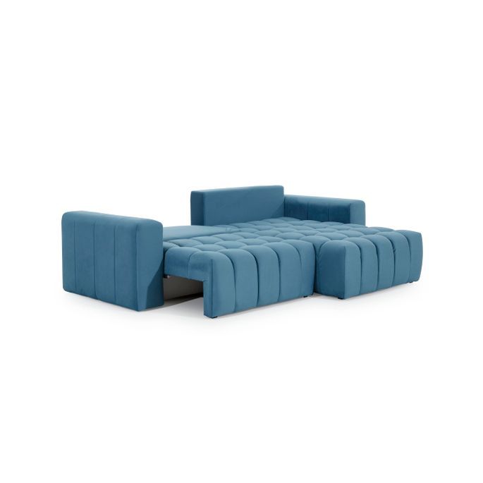 Canapé convertible design simili cuir matelassé blanc angle gauche Bozen 250 cm - Photo n°10