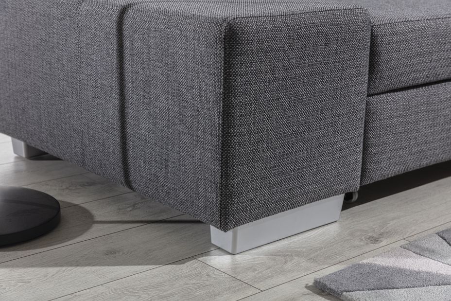 Canapé convertible moderne angle gauche simili cuir blanc Plazo 278 cm - Photo n°8