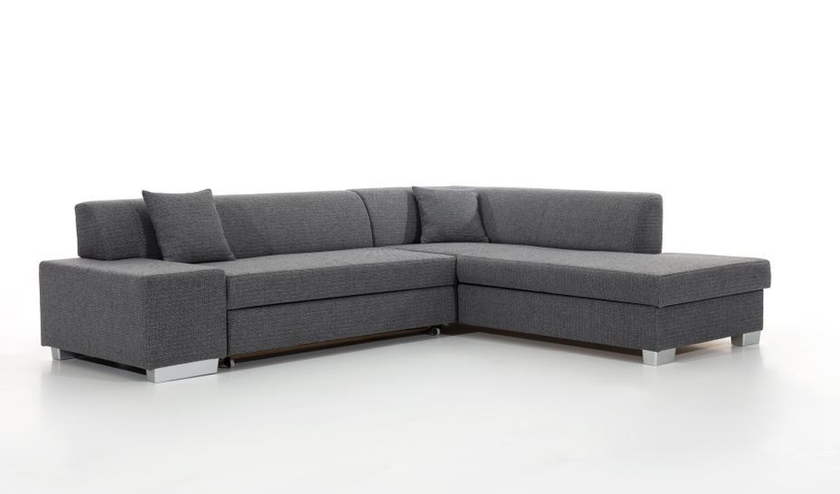Canapé convertible moderne angle gauche tissu noir Plazo 278 cm - Photo n°15