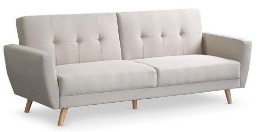 Canapé convertible scandinave tissu beige Fresha - Photo n°2