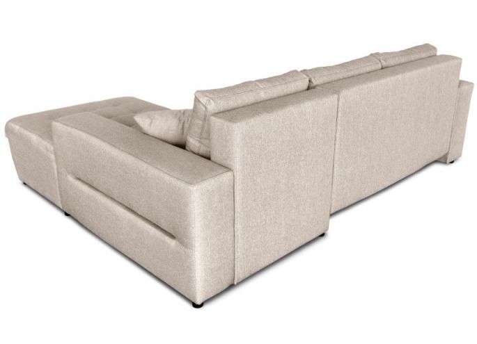 Canapé d'angle droit convertible tissu beige Moovy 246 cm - Photo n°6
