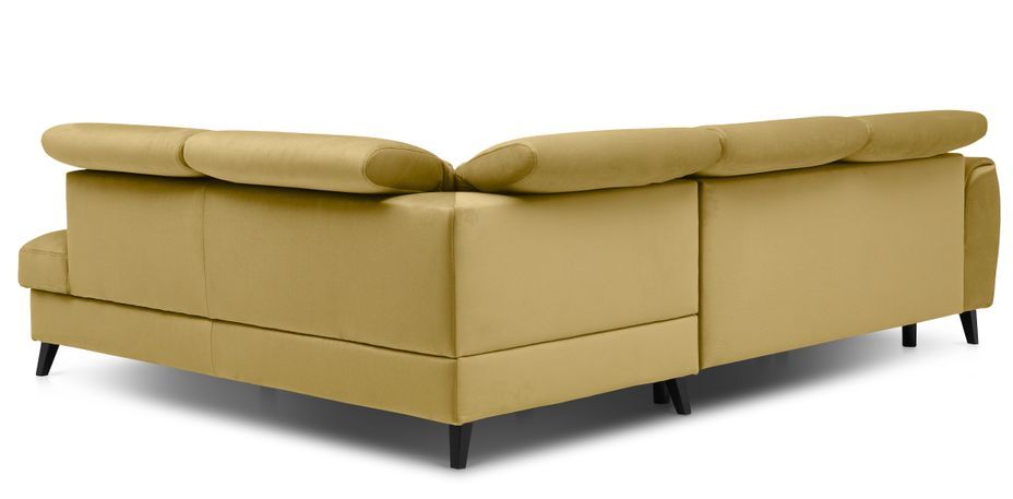 Canapé d'angle droit convertible tissu jaune Noblesse 255 cm - Photo n°6