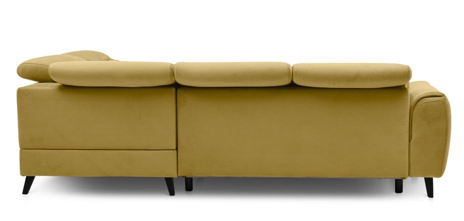 Canapé d'angle droit convertible tissu jaune Noblesse 255 cm - Photo n°7