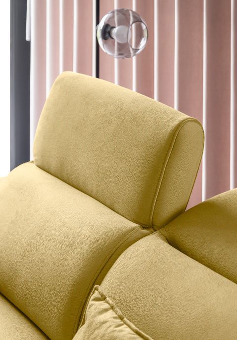Canapé d'angle droit convertible tissu jaune Noblesse 255 cm - Photo n°23
