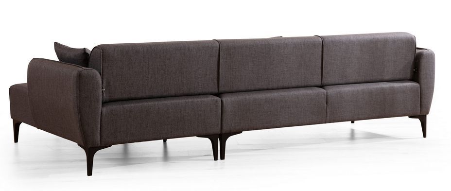 Canapé d'angle droit tissu gris foncé Bellano 270 cm - Photo n°7