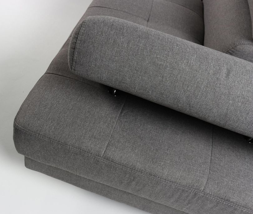Canapé d'angle gauche 5 places tissu gris Omeg 260 cm - Photo n°8
