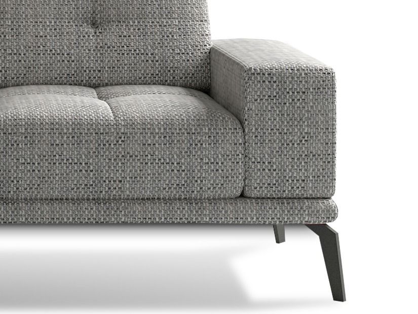 Canapé d'angle gauche 5 places tissu gris chiné Torpille 265 cm - Photo n°3