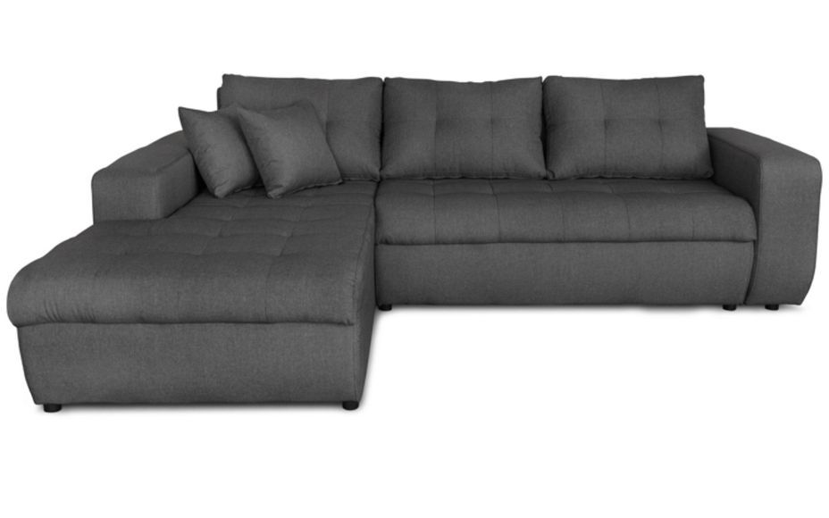 Canapé d'angle gauche convertible tissu gris foncé Moovy 246 cm - Photo n°1