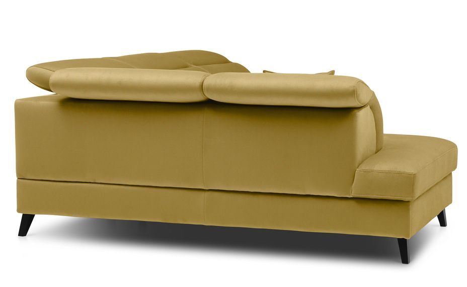 Canapé d'angle gauche convertible tissu jaune Noblesse 255 cm - Photo n°5