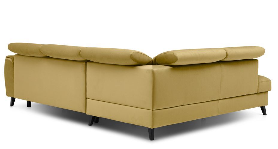 Canapé d'angle gauche convertible tissu jaune Noblesse 255 cm - Photo n°6