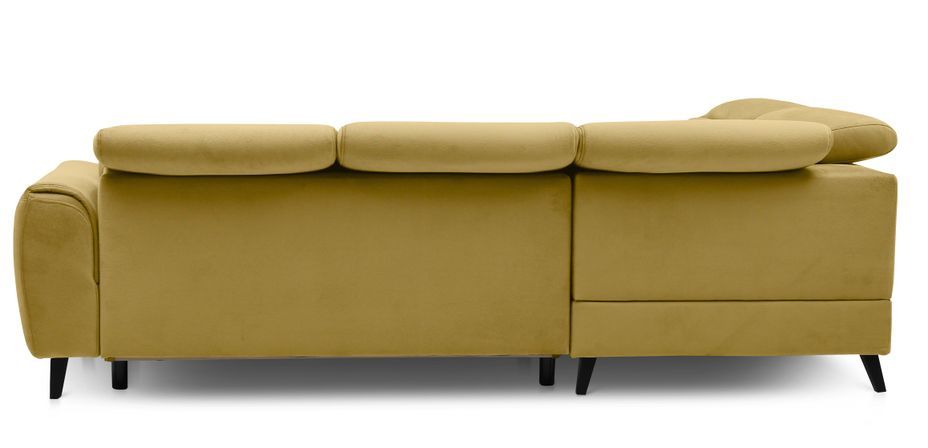 Canapé d'angle gauche convertible tissu jaune Noblesse 255 cm - Photo n°7