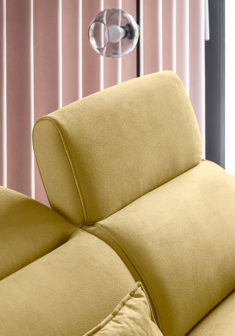 Canapé d'angle gauche convertible tissu jaune Noblesse 255 cm - Photo n°22