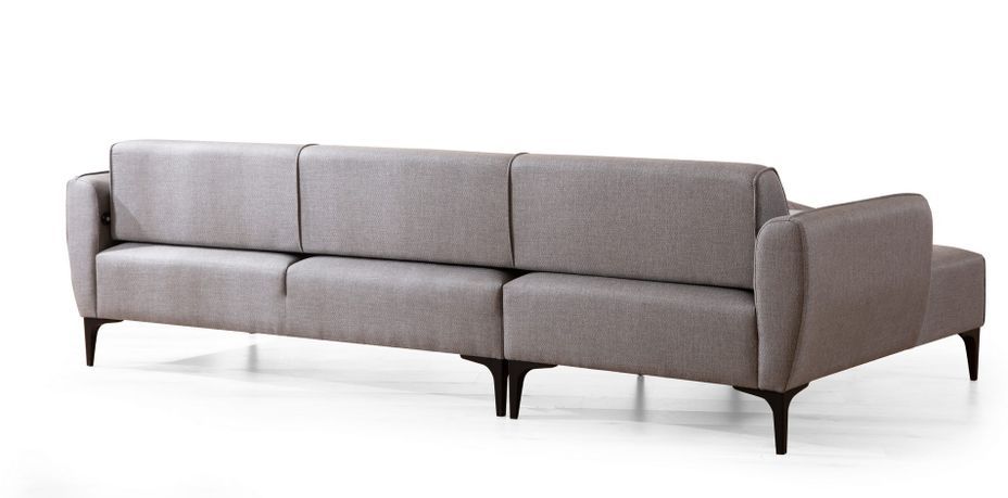 Canapé d'angle gauche tissu gris clair Bellano 270 cm - Photo n°7