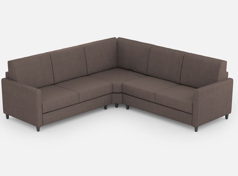 Canapé d'angle moderne italien tissu marron Korane - 5 tailles - Photo n°12
