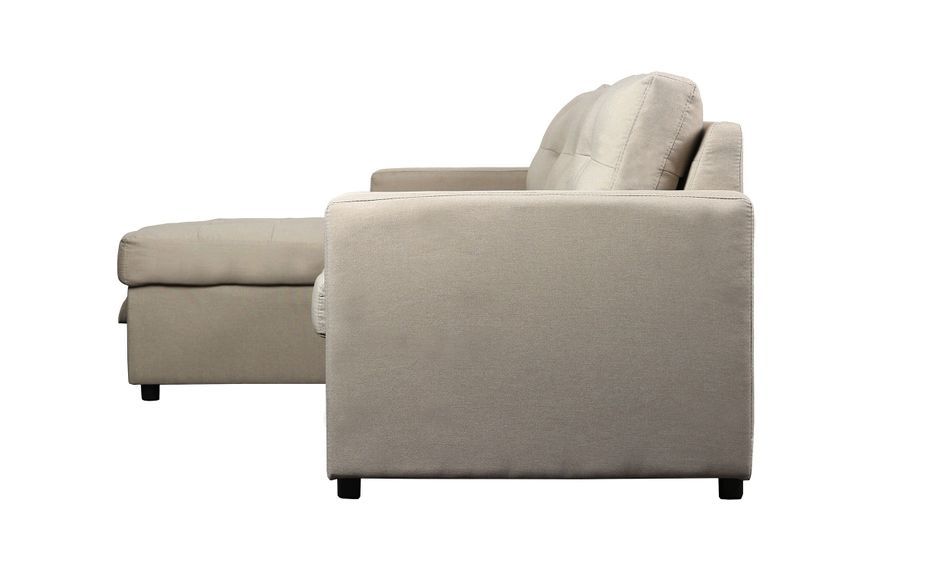Canapé d'angle réversible convertible tissu beige Cuba 230 cm - Photo n°6
