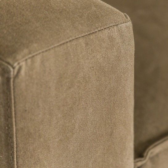 Canapé d'angle tissu beige et pieds bois massif foncé Chahin - Photo n°3