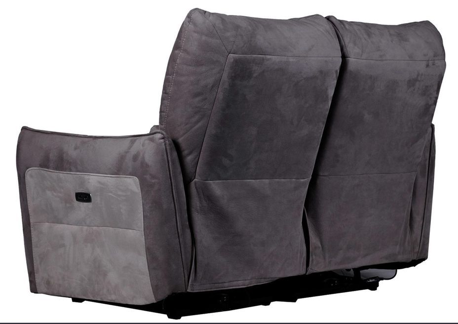 Canapé de relaxation 2 places Electrique Microfibre Gris foncé Barca - Photo n°5