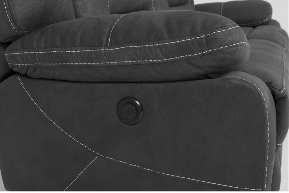 Canapé de relaxation en nubuck gris foncé Korsa - manuel ou électrique - 1, 2 ou 3 places - Photo n°5