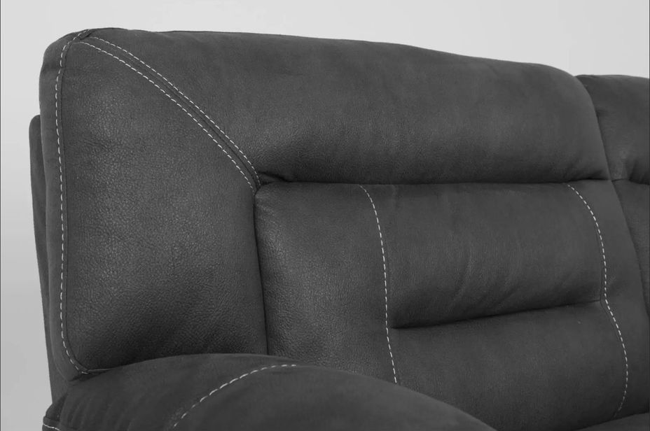 Canapé de relaxation en nubuck gris foncé Korsa - manuel ou électrique - 1, 2 ou 3 places - Photo n°7