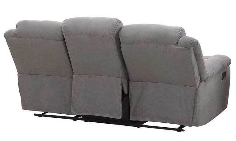 Canapé de relaxation manuel 3 places microfibre gris Confort - Photo n°6