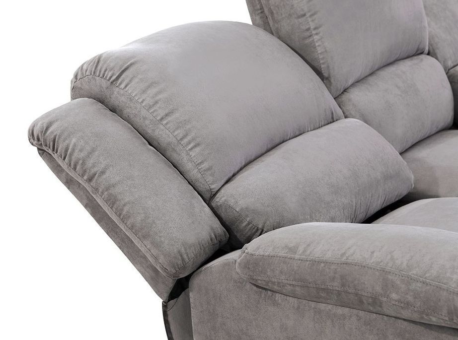 Canapé de relaxation manuel 3 places microfibre gris Confort - Photo n°7