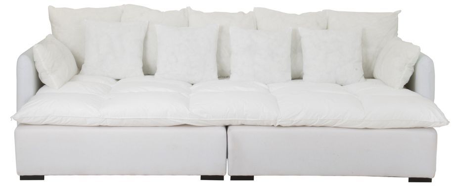 Canapé détachable avec 11 coussins tissu blanc Mika - Photo n°2