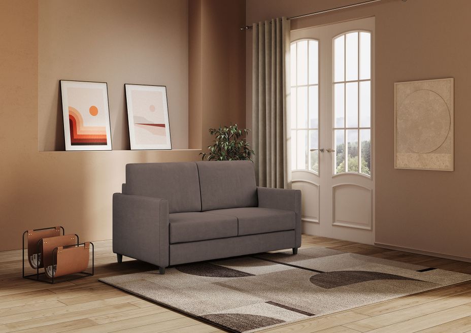 Canapé droit moderne italien tissu marron Korane - 3 tailles - Photo n°18