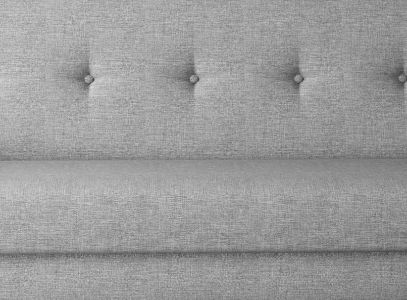 Canapé lit 3 places tissu gris clair et pieds en bois de hêtre Saline 216 cm - Photo n°3