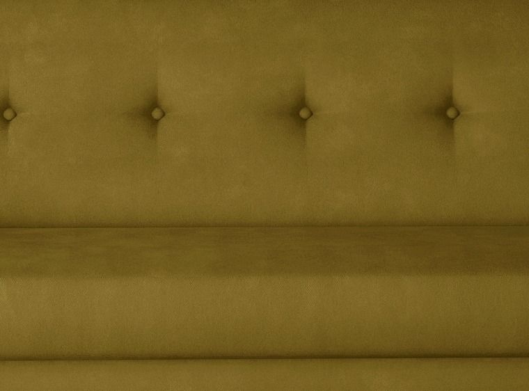 Canapé lit 3 places velours moutarde et pieds en bois de hêtre Saline 216 cm - Photo n°3
