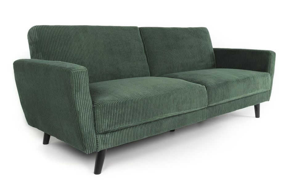 Canapé lit 3 places velours vert foncé Kasey 220 cm LesTendances.fr
