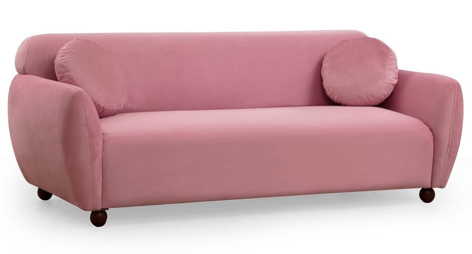 Canapé moderne 3 places tissu rose Kelly 223 cm - Photo n°1