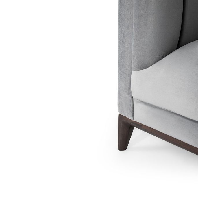 Canapé moderne 3 places velours gris Kubika 228 cm - Photo n°5