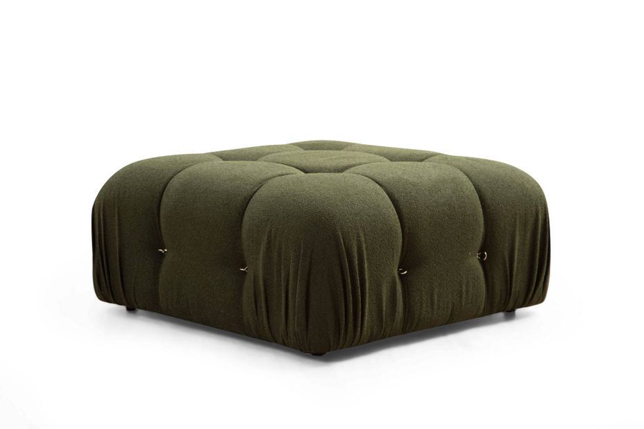 Canapé modulable velours vert 4 places avec pouf Noah - Photo n°5