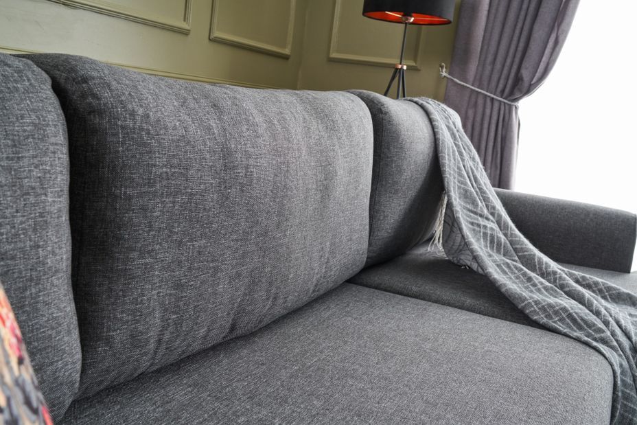 Canapé panoramique tissu anthracite méridiennes modulables Kinju 305 cm - Photo n°8