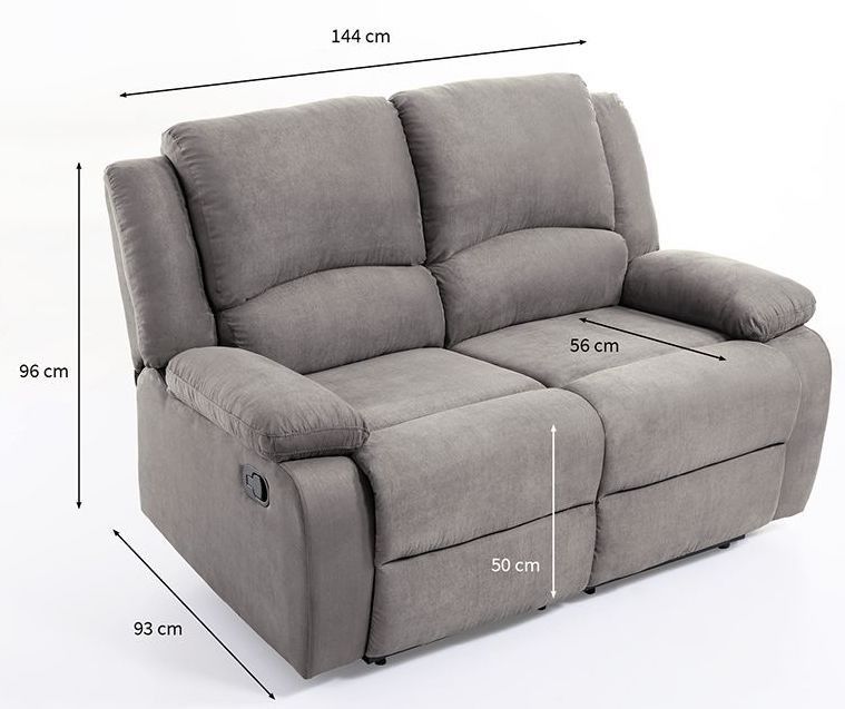 Canapé relaxation manuel 2 places microfibre gris Confort - Photo n°6