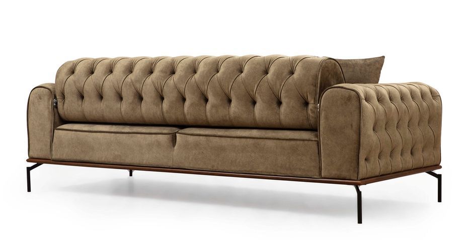 Canapé tissu doux vintage 3 places Zircona 225 cm - Photo n°8