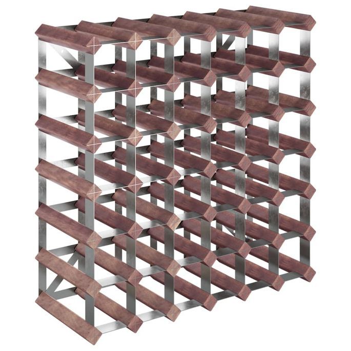 Casier à bouteilles pour 42 bouteilles Marron Bois pin solide - Photo n°2