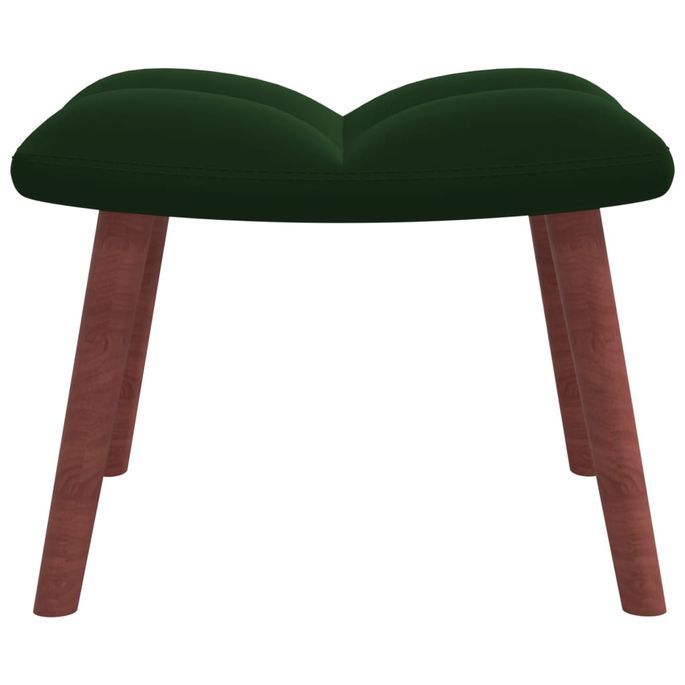 Chaise à bascule avec repose-pied Vert foncé Velours 2 - Photo n°7